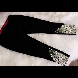 Black Reflective Cropped Leggings